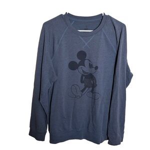 Disney Parks Sweatshirt Women's Medium Blue Pullover Mickey Mouse Graphic Print